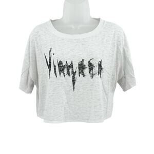 Lululemon Womens Crop Top Vinyasa White Black Short Sleeve Scoop Neck Stretch Md